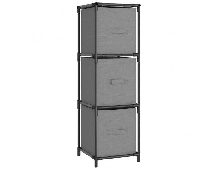 Sonata H Шкаф за съхранение 3 чекмеджета плат сив 34x34x101 см стомана