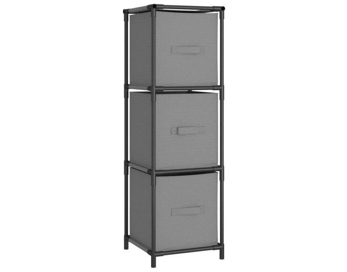Sonata Dulap de depozitare cu 3 sertare textile, gri 34x34x101 cm oțel