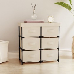 Sonata H Шкаф за съхранение с 6 чекмеджета, 55x29x55 см, кремав, стомана - Dulapuri