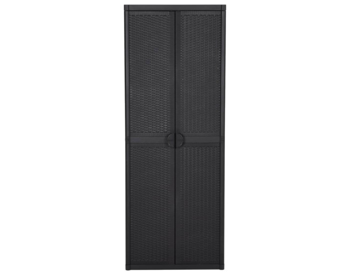 Sonata Dulap depozitare de grădină, negru, 65x45x172 cm, PP ratan