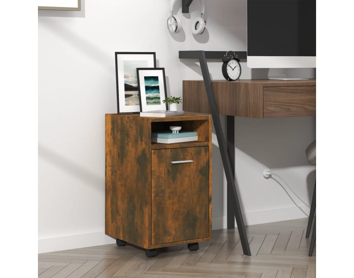 Sonata Dulap lateral cu roți stejar afumat 33x38x60 cm lemn prelucrat
