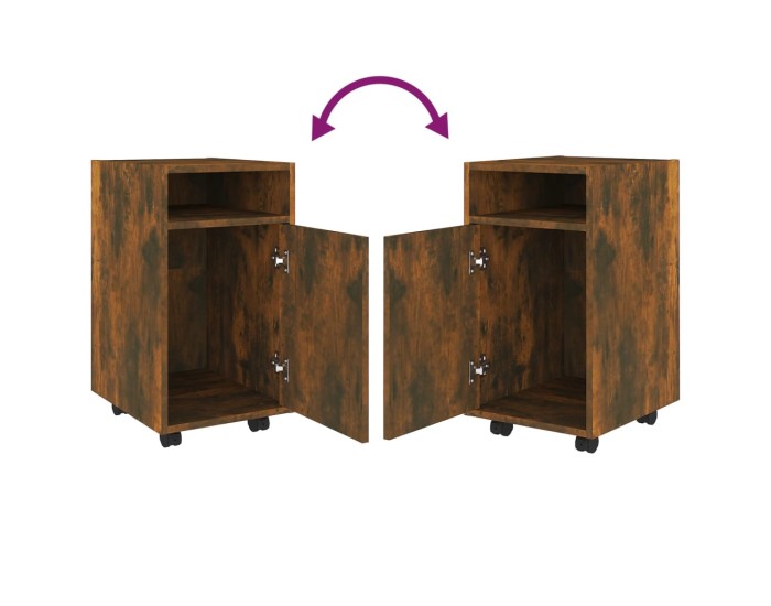 Sonata Dulap lateral cu roți stejar afumat 33x38x60 cm lemn prelucrat