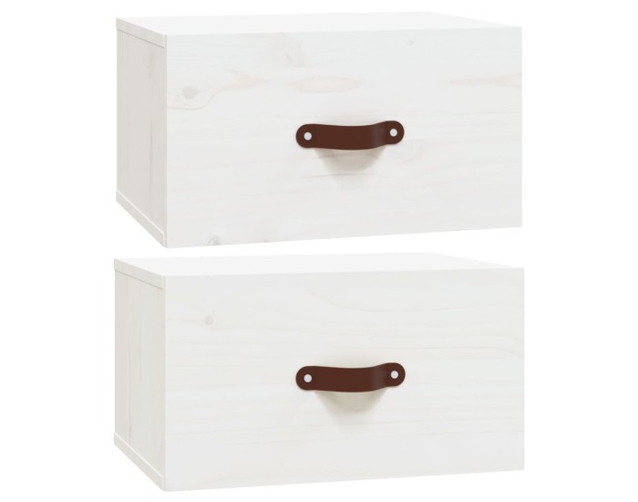 Sonata Noptiere de perete, 2 buc., alb, 40x29,5x22 cm