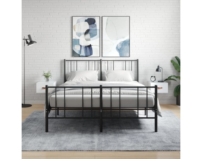 Sonata H Нощни шкафчета за стенен монтаж, 2 бр, бял гланц, 35x35x20 см