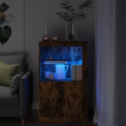 Sonata H Страничен шкаф с LED осветление, опушен дъб, инженерно дърво - Dulapuri