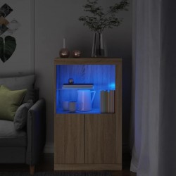 Sonata H Страничен шкаф с LED осветление, дъб сонома, инженерно дърво - Dulapuri