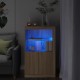 Sonata H Страничен шкаф с LED осветление, дъб сонома, инженерно дърво