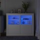 Sonata Dulapuri laterale cu lumini LED 2 buc. alb lemn prelucrat