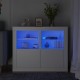 Sonata H Странични шкафчета с LED, 2 бр, бяло, инженерна дървесина