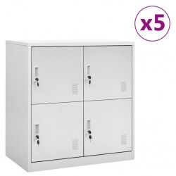 Sonata H Заключващи се шкафове, 5 бр, светлосиви, 90x45x92,5 см, стомана - Dulapuri