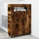 Sonata H Тесен шкаф за баня с колелца, опушен дъб, инженерно дърво