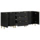 Sonata Servante, 3 piese, negru, lemn prelucrat