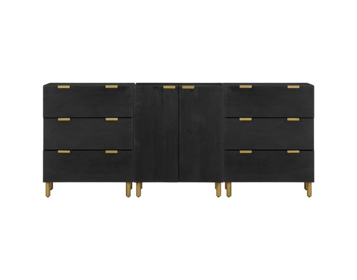 Sonata Servante, 3 piese, negru, lemn prelucrat