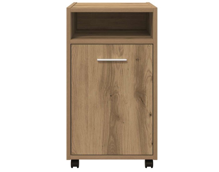 Sonata Dulap TV cu roți stejar artizanal 33x38x60 cm lemn prelucrat