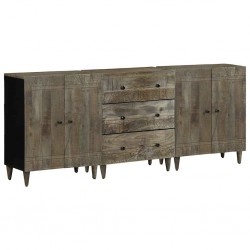 Sonata H 3 броя бюфети Светло сиво 60x33,5x75 cm Масивна дървесина Манго - Dulapuri