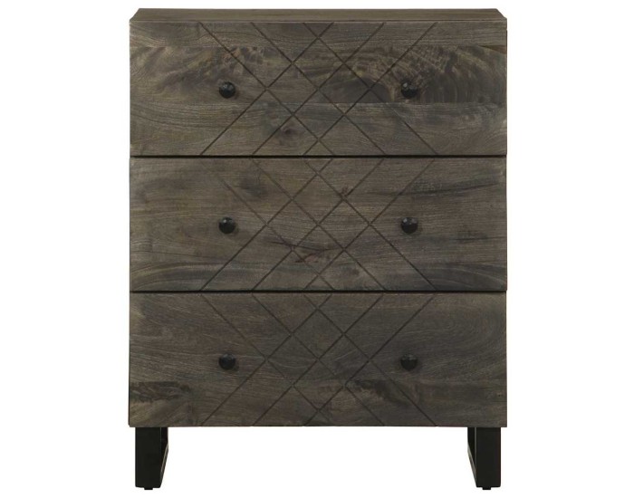 Sonata Bufete 2 buc Negru 60x33x75 cm Lemn masiv Mango