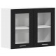 Sonata H Висящ стъклен шкаф Черен дъб 80 x 31 x 60 см Инженерно дърво
