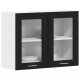 Sonata H Висящ стъклен шкаф Черен дъб 80 x 31 x 60 см Инженерно дърво