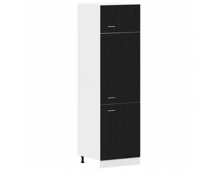 Sonata H Шкаф за хладилник Черен дъб 60 x 57 x 207 см Инженерно дърво
