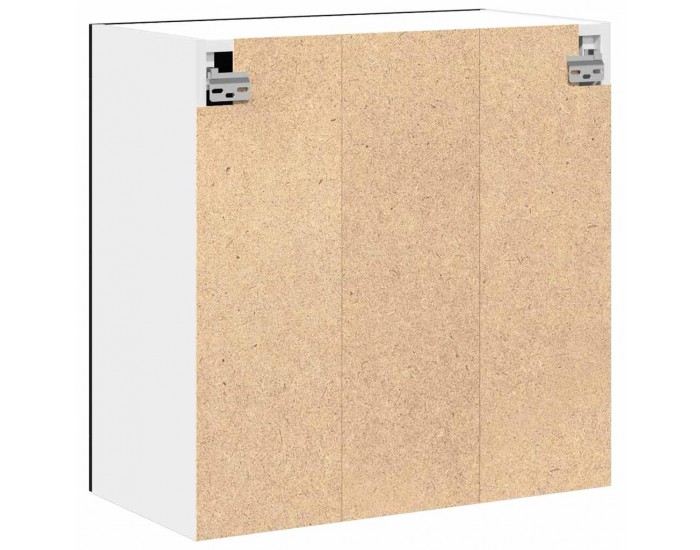 Sonata H Висящ стъклен шкаф с рафт Riga Черен дъб 60 x 31 x 60 см