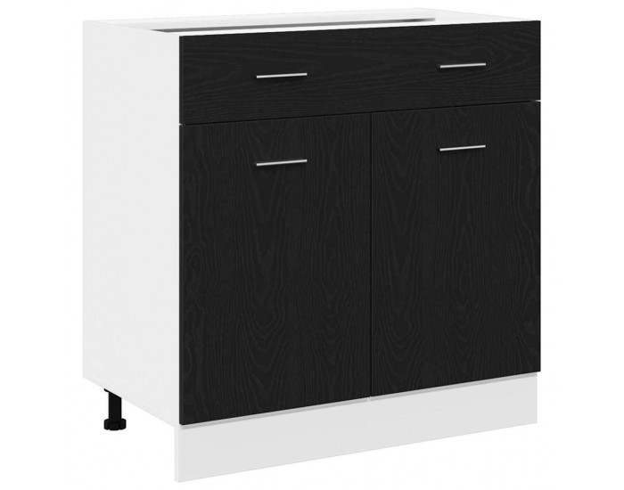 Sonata H Шкаф с чекмедже с чекмедже Riga Черен дъб 80 x 46 x 81.5 см