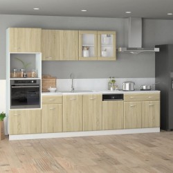 Sonata H Комплект кухненски шкафове, 7 части, Lyon, дъб сонома, инженерно дърво - Bucătării modulare
