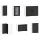 Sonata Set dulap de bucătărie 11 piese „Kalmar” lemn negru prelucrat
