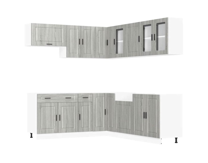 Sonata Set de dulapuri de bucătărie 11 piese „Porto” lemn Sonoma gri