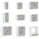 Sonata Set dulapuri de bucătărie 14 piese „Kalmar” gri beton Lemn