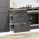 Sonata H Кухненски шкаф Kalmar Черен инженерен дървен материал
