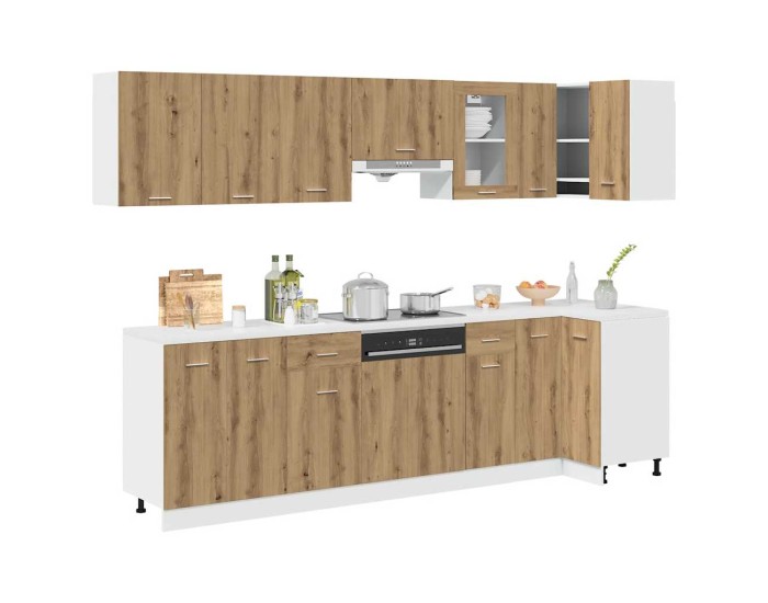 Sonata Set dulapuri bucătărie Lyon 11 piese Artisan Stejar lemn prelucrat