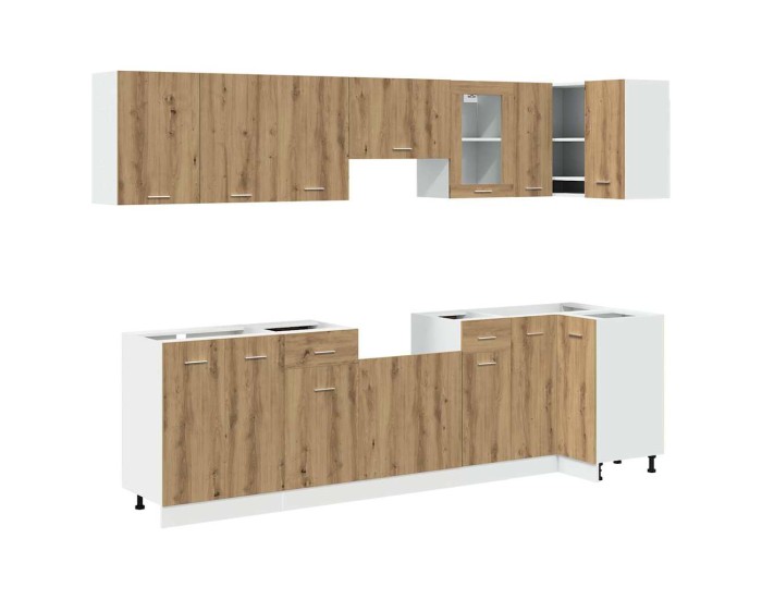 Sonata Set dulapuri bucătărie Lyon 11 piese Artisan Stejar lemn prelucrat
