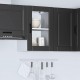 Sonata H Кухненски стенен шкаф със стъклена врата Porto черно