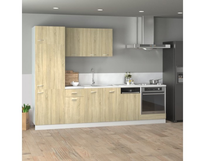 Sonata H Комплект кухненски шкафове, 7 части, Lyon, дъб сонома, инженерно дърво