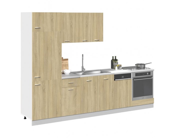 Sonata H Комплект кухненски шкафове, 7 части, Lyon, дъб сонома, инженерно дърво