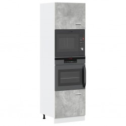 Sonata H Шкаф за микровълнова фурна Lyon, бетонно сив, 60x57x207 см, инженерно дърво - Module Sonata