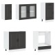 Sonata Set dulap de bucătărie 8 piese „Kalmar” lemn negru prelucrat