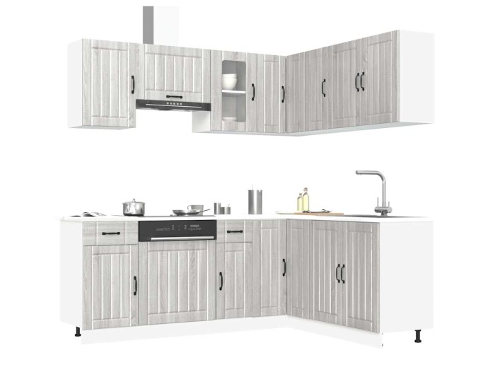 Sonata Set de dulapuri de bucătărie 11 piese „Kalmar” lemn Sonoma gri