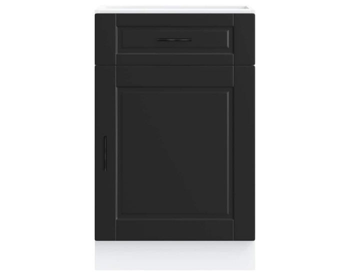 Sonata Dulap de bază de bucătărie „Porto” din lemn negru prelucrat