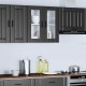 Sonata H Кухненски стенен шкаф със стъклена врата Porto черен