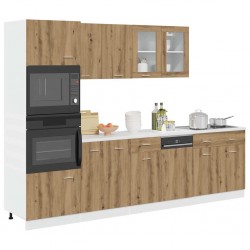 Sonata H Комплект кухненски шкафове, 7 части, Lyon, дъбов рафт, инженерна дървесина - Bucătării modulare