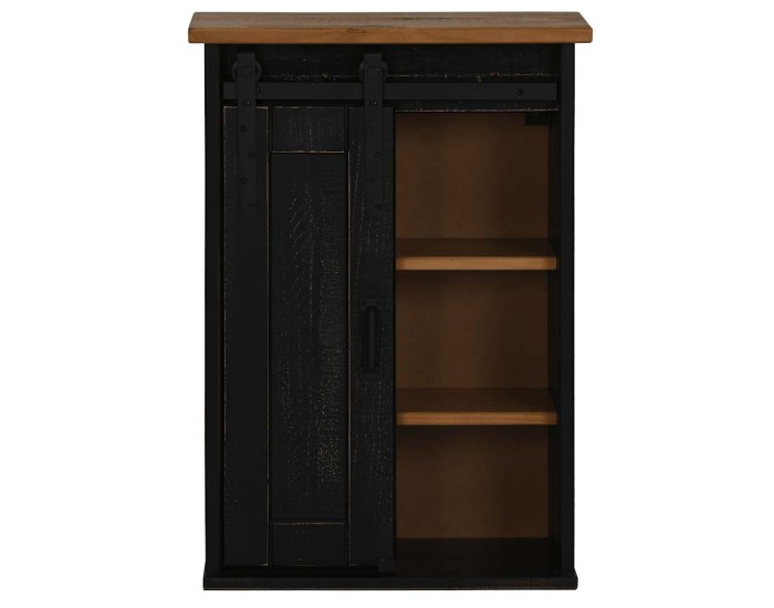 Sonata Dulap suspendat HALDEN cu ușă glisantă negru 49x22,5x70 cm pin