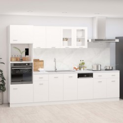 Sonata H Комплект кухненски шкафове, 7 части, Lyon, бяло инженерно дърво - Bucătării modulare