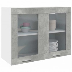 Sonata H Висящ стъклен шкаф Лион сив, бетонен, 80x31x60 см - Bucătării modulare