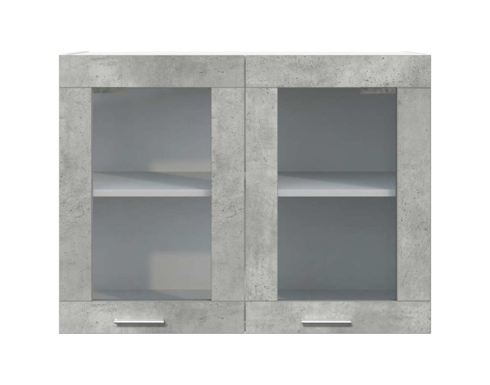 Sonata Dulap de sticlă suspendat “Lyon” gri beton 80x31x60 cm