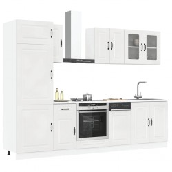 Sonata H Комплект кухненски шкафове от 8 части Kalmar с висок гланц, бяло инженерно дърво - Bucătării modulare