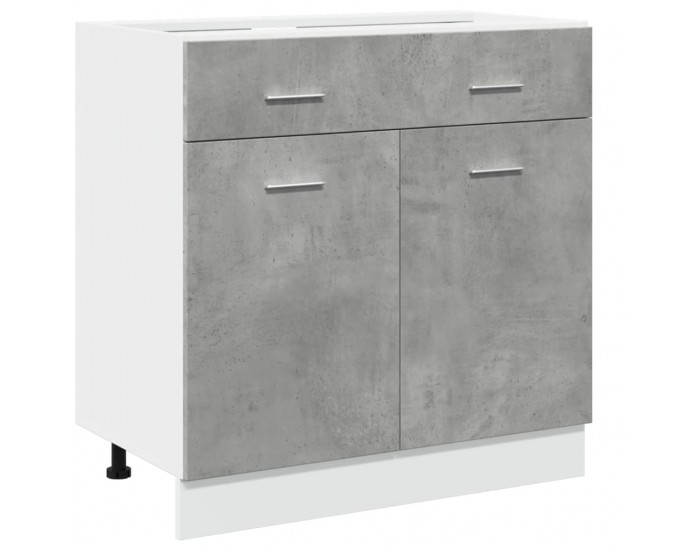 Sonata H Шкаф с чекмеджета Lyon, цвят бетонно сив, 80x46x81,5 см, инженерно дърво