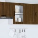 Sonata H Кухненски стенен шкаф със стъклена врата Porto кафяв дъб