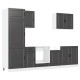 Sonata Set dulap de bucătărie 7 piese „Porto” lemn negru prelucrat