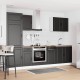 Sonata H Комплект кухненски шкафове, 7 части, Porto, черно инженерно дърво